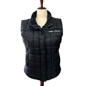 Cowgirl Hardware Puffer Vest Quilted Down Black Zip Logo Size XL Western Moto